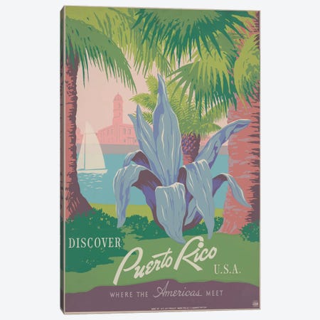 Puerto Rico Travel Poster II Canvas Print #STW38} by Studio W Canvas Print
