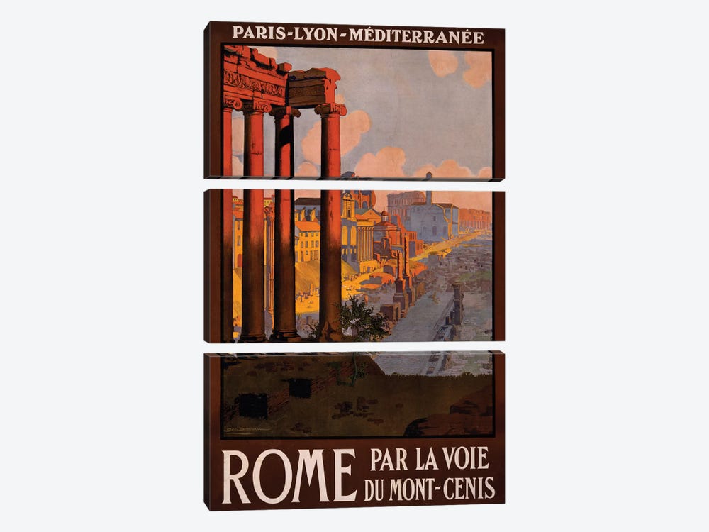 Rome Travel Poster by Studio W 3-piece Canvas Wall Art