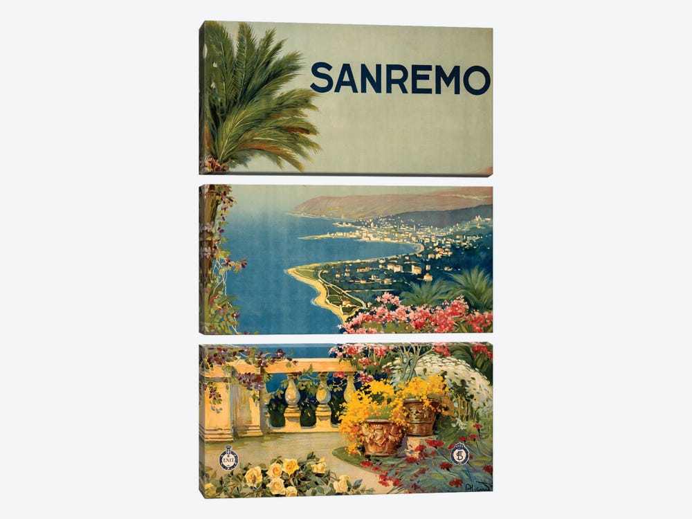 San Remo Travel Poster by Studio W 3-piece Canvas Art