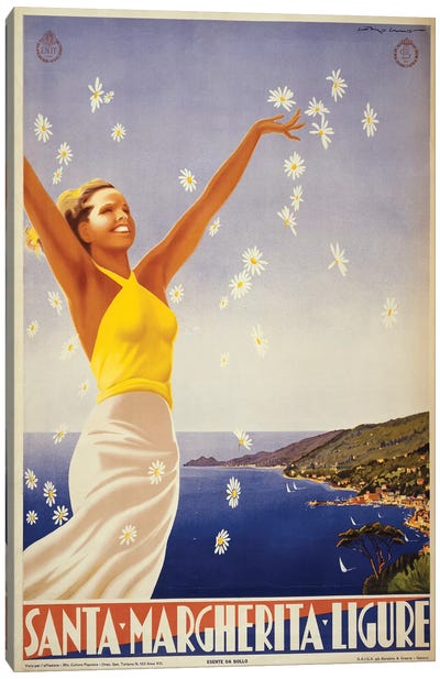 Santa Margherita Ligure Travel Poster Canvas Art Print - Vintage Travel Posters