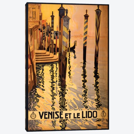 Venise Et Le Lido Travel Poster Canvas Print #STW42} by Studio W Canvas Artwork