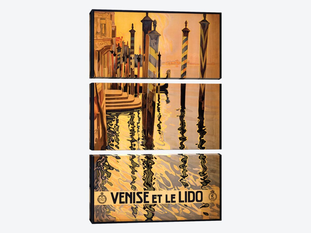Venise Et Le Lido Travel Poster by Studio W 3-piece Canvas Wall Art