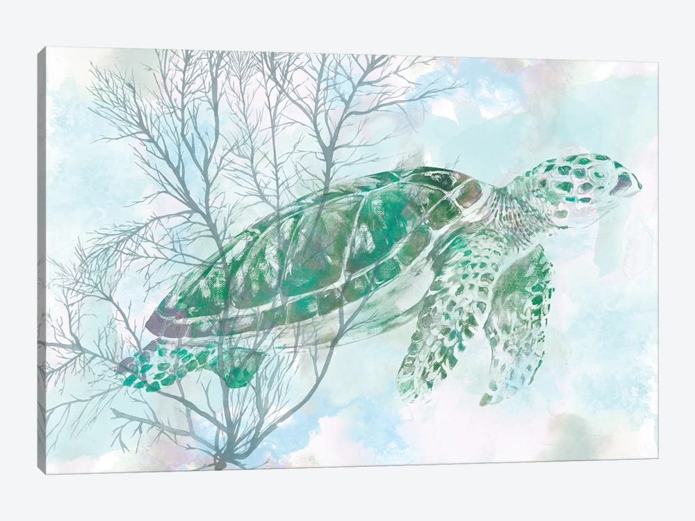 Watercolor Sea Turtle I 1-piece Canvas Print
