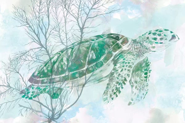 Reptiles & Amphibians: Watercolor Sea Turtle I by Studio W