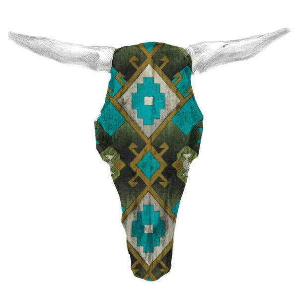 Native American Décor: Day of the Dead Skull Mount II by Studio W