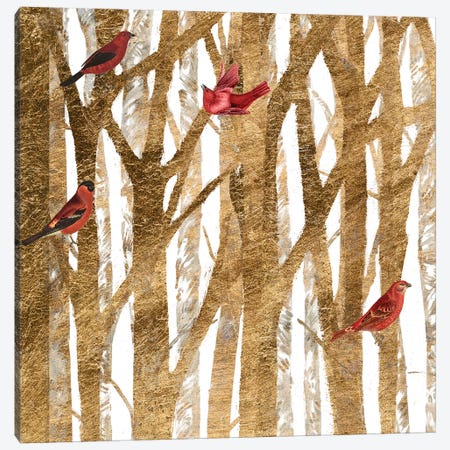 Red Bird Christmas I Canvas Print #STW98} by Studio W Canvas Art Print