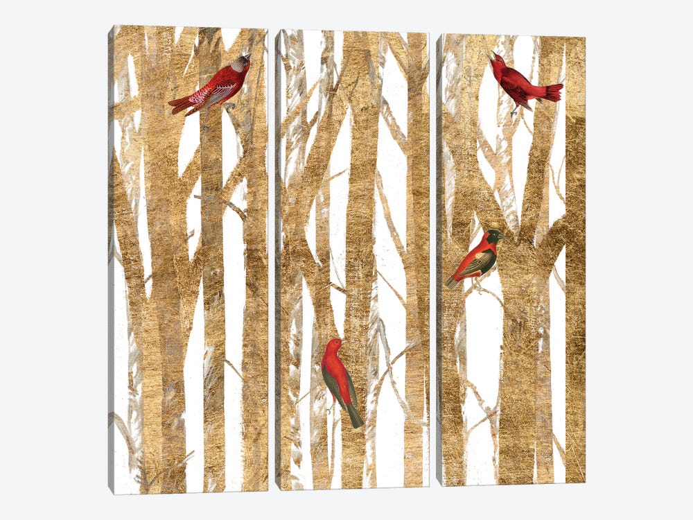 Red Bird Christmas II by Studio W 3-piece Canvas Artwork