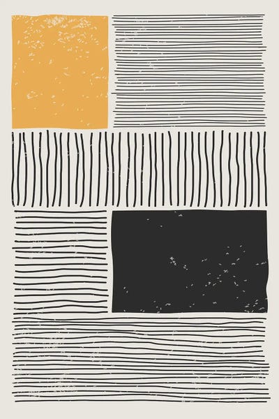 Minimalist Bohemian Decor: Black And Yellow I by jay stanley
