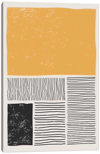 Black And Yellow III Canvas Art Print - Pantone 2021 Ultimate Gray & Illuminating