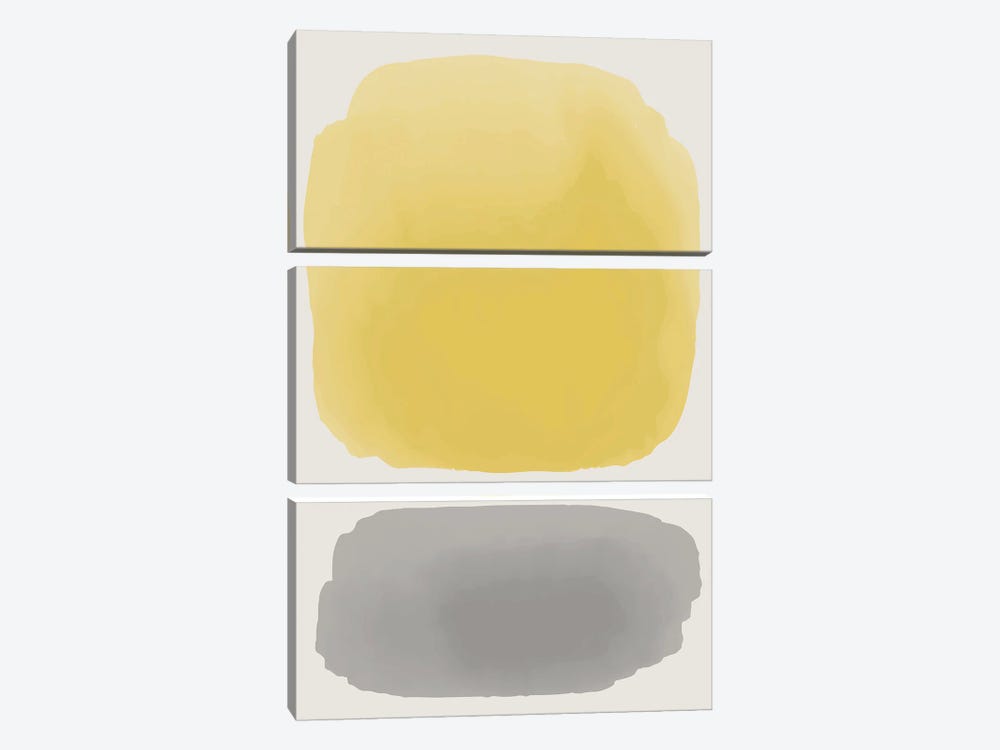 Black And Yellow Watercolor III by Jay Stanley 3-piece Canvas Art Print