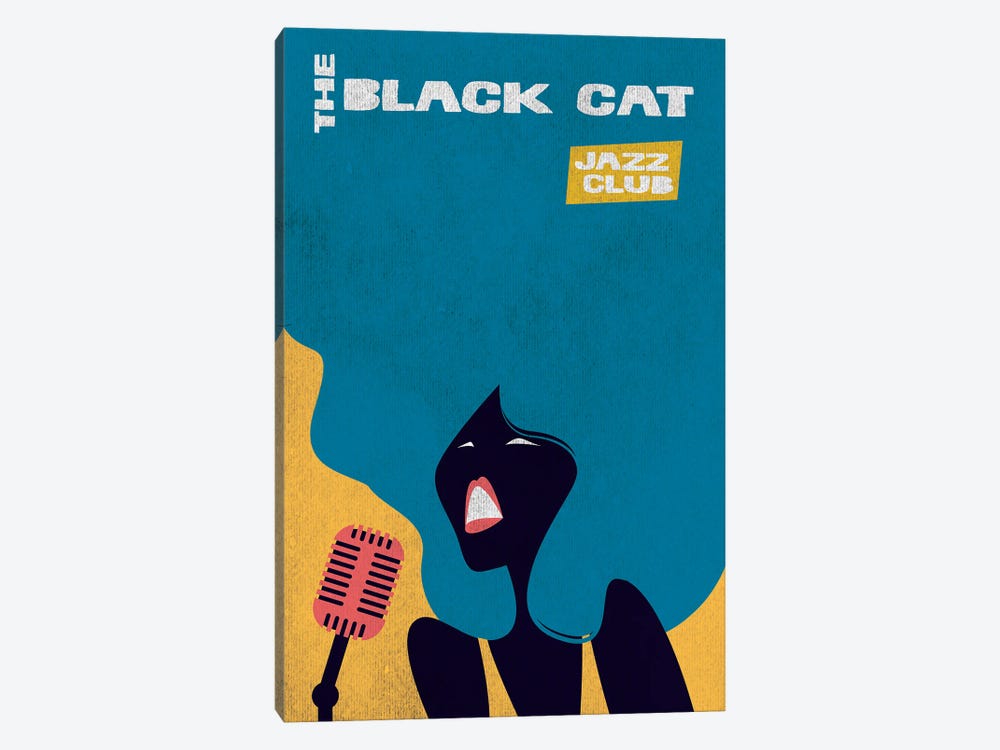 Black Cat Jazz by Jay Stanley 1-piece Canvas Artwork