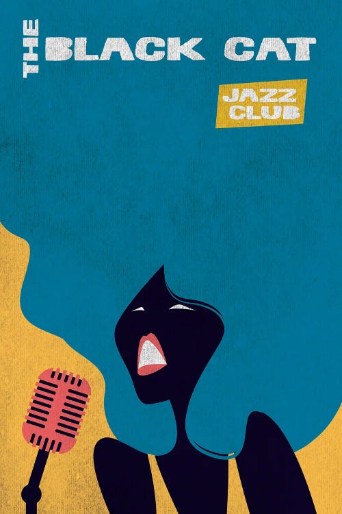 Black Cat Jazz by jay stanley wall art