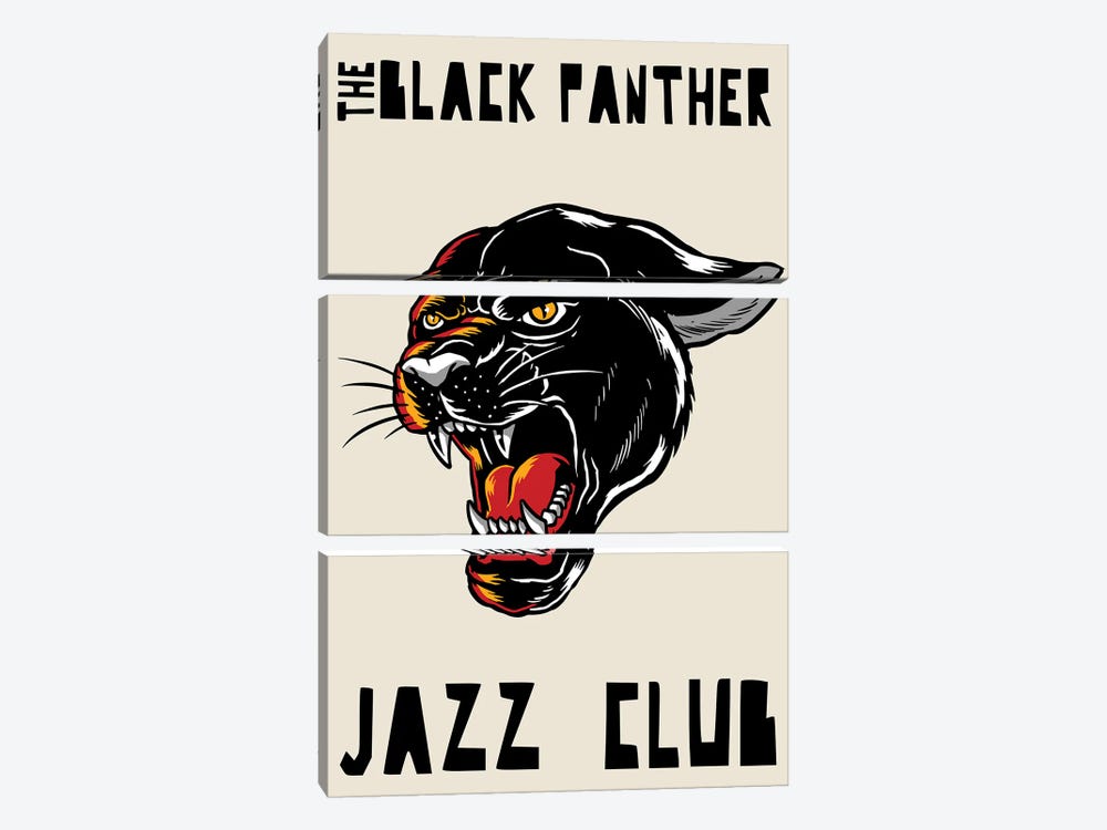 Black Panther Jazz Club by Jay Stanley 3-piece Canvas Print