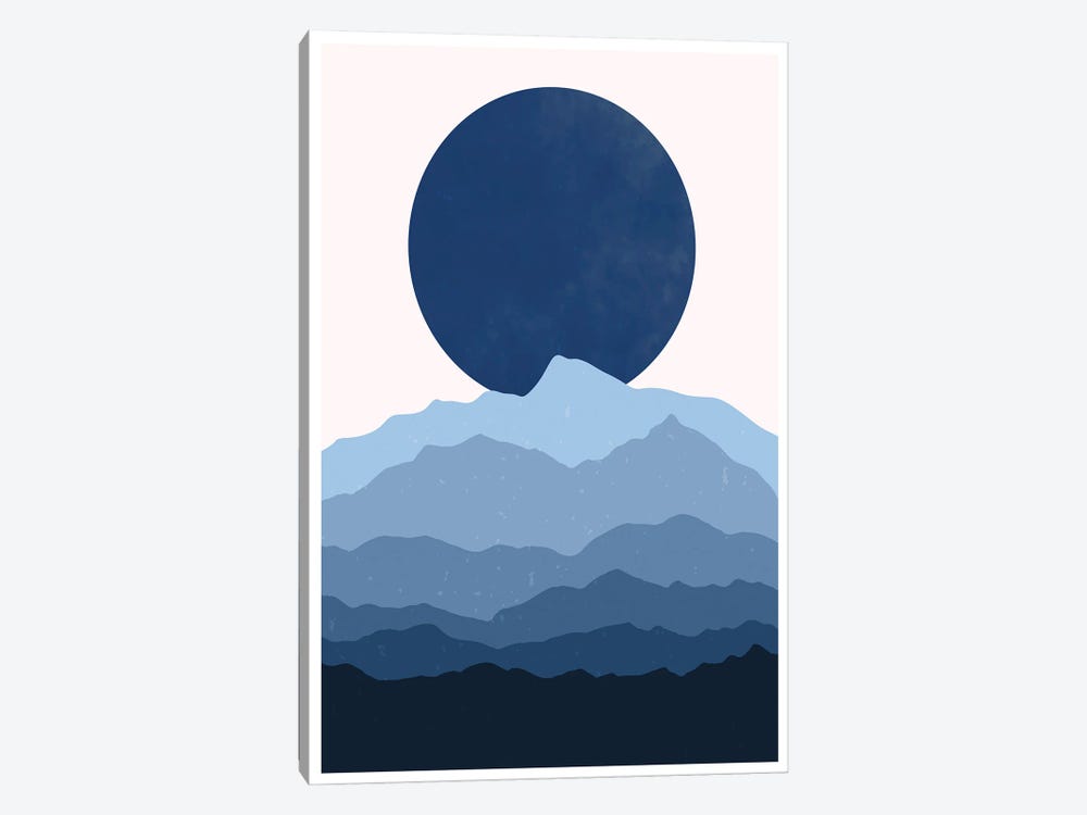 Blue Abstract Moonrise by Jay Stanley 1-piece Canvas Print