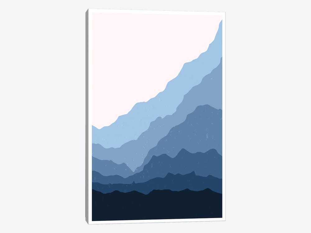 Blue Japanese Mountains by Jay Stanley 1-piece Canvas Art Print