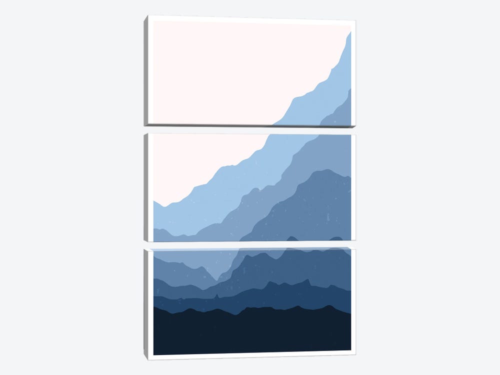 Blue Japanese Mountains by Jay Stanley 3-piece Art Print