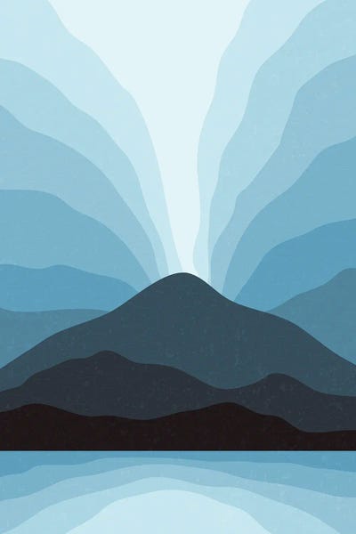 Black & White & Blue: Blue Mountain Vibes I by jay stanley