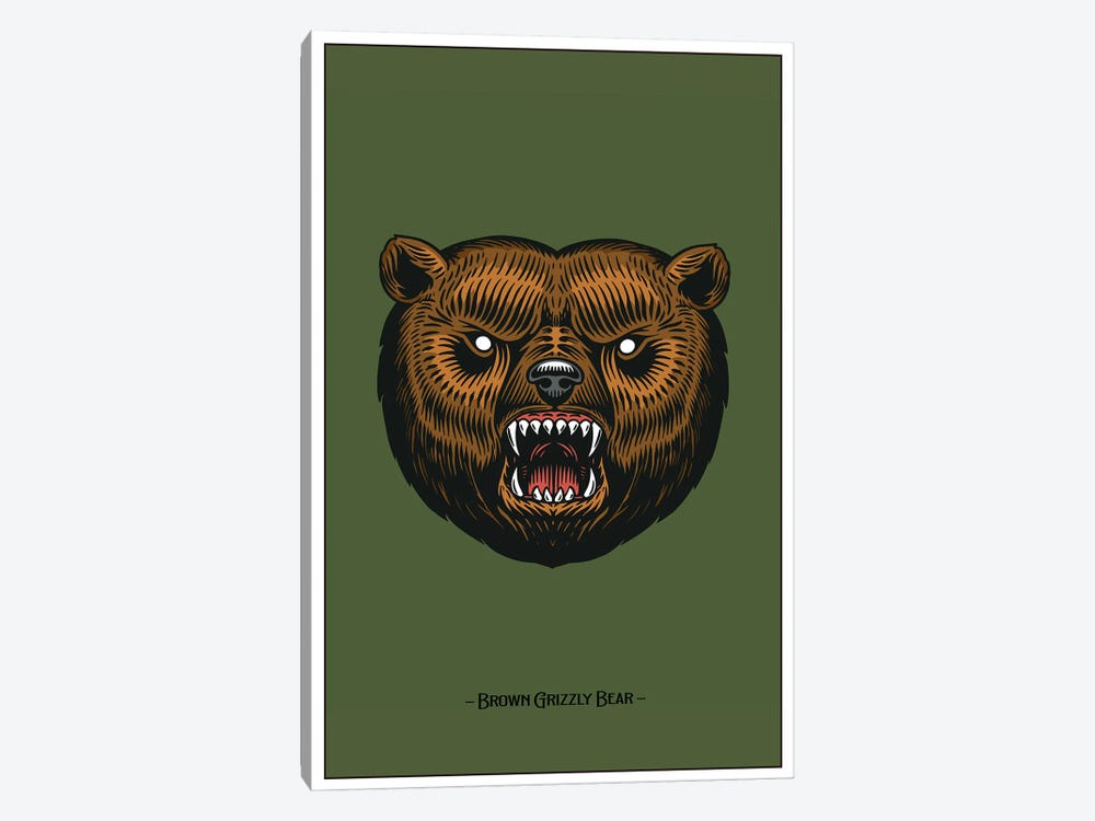 Brown Grizzly Bear by Jay Stanley 1-piece Canvas Art