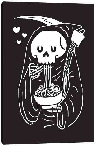 But First...Noodles Canvas Art Print - Grim Reaper Art