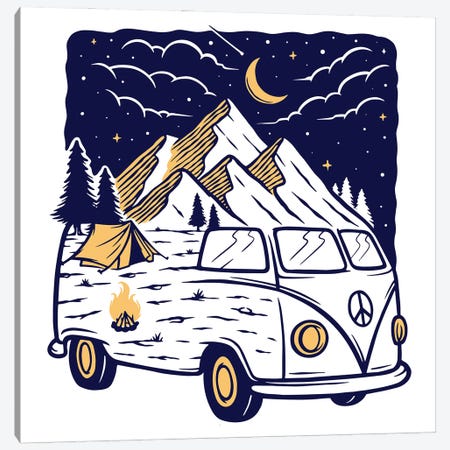 Camping Is Fun Canvas Print #STY159} by Jay Stanley Art Print