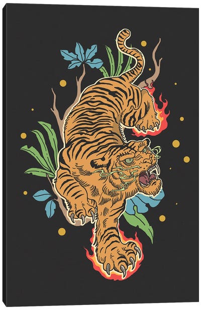 Classic Tiger Tattoo Canvas Art Print - Jay Stanley