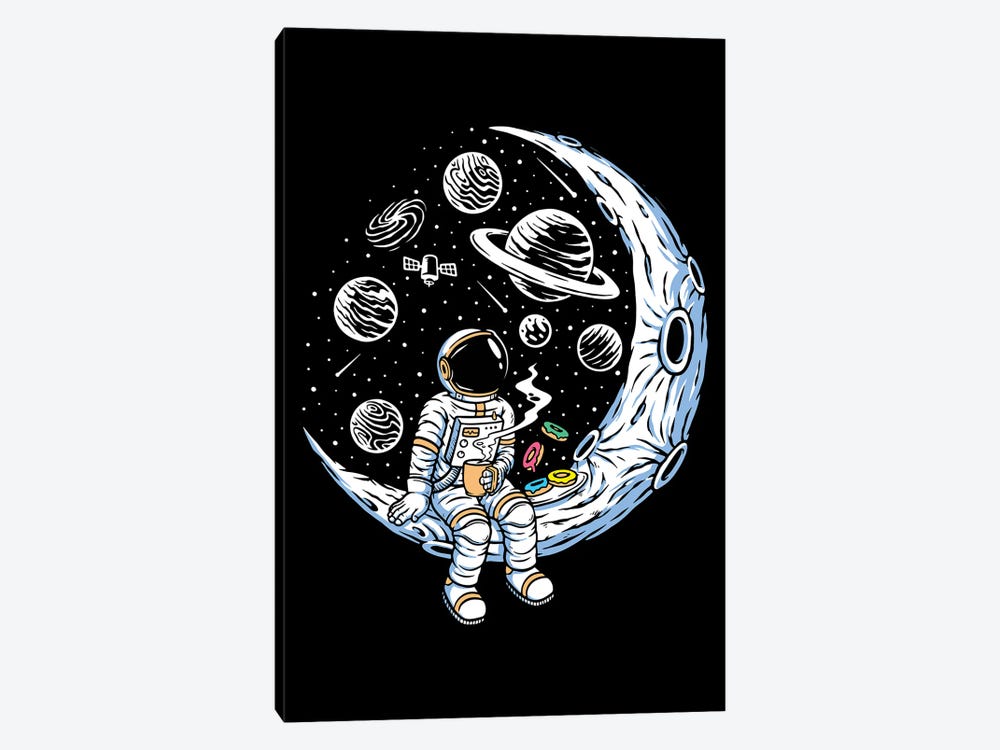 Coffee And Donuts On The Moon by Jay Stanley 1-piece Canvas Print