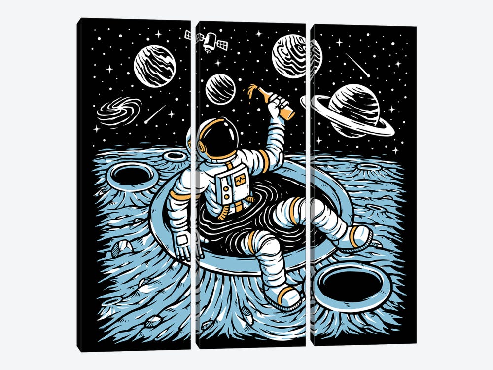 Cold Beer And Zero Gravity by Jay Stanley 3-piece Canvas Print