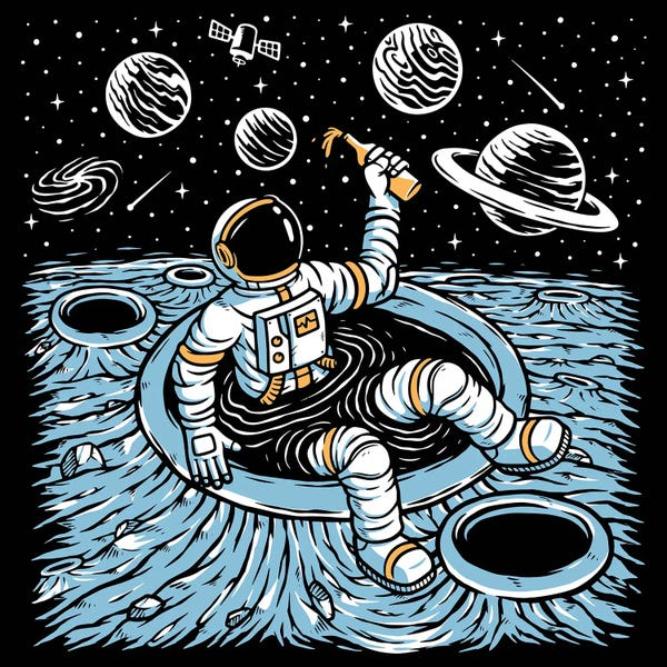 Illustrations: Cold Beer And Zero Gravity by jay stanley