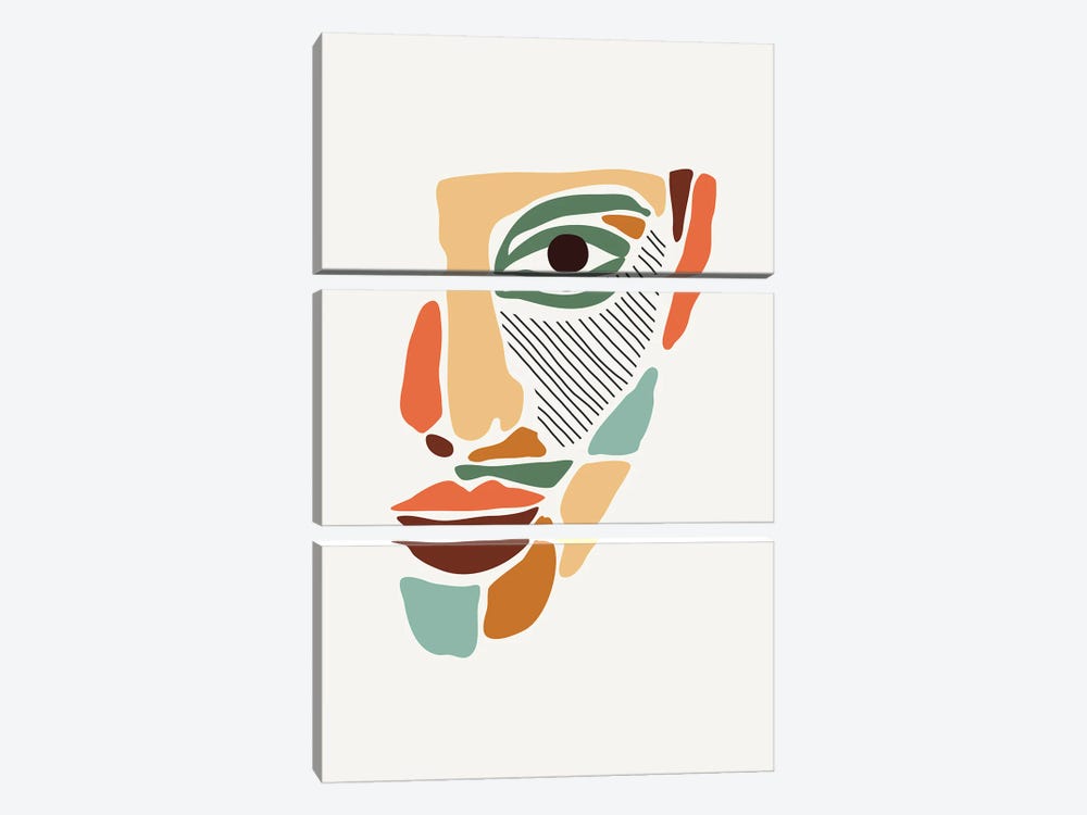 Color Abstract Faces II by Jay Stanley 3-piece Art Print