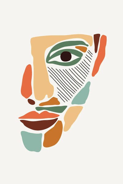 Cubist Visage: Color Abstract Faces II by jay stanley