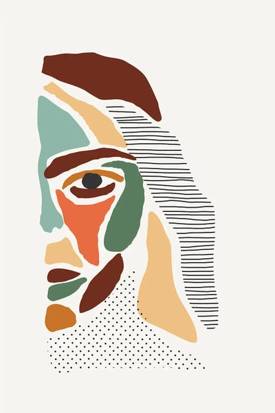 Color Abstract Faces III by jay stanley multi panel art