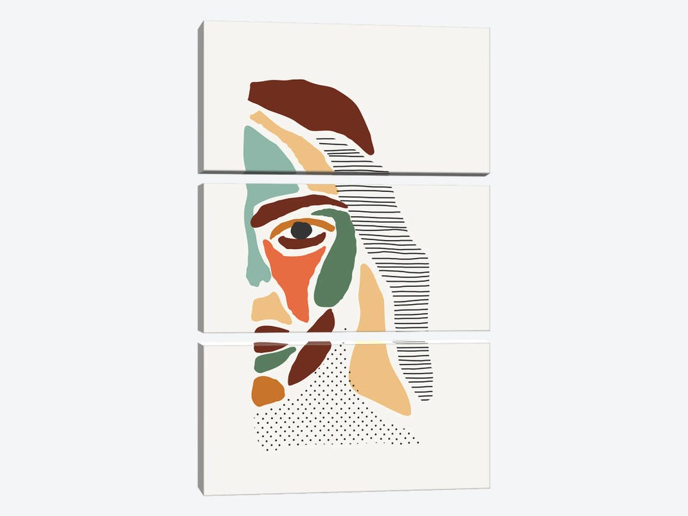 Color Abstract Faces III by Jay Stanley 3-piece Canvas Art