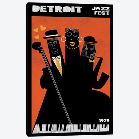 Detroit Jazz Fest 1970 Canvas Print #STY184} by Jay Stanley Art Print