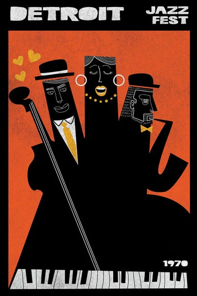 Illustrations: Detroit Jazz Fest 1970 by jay stanley