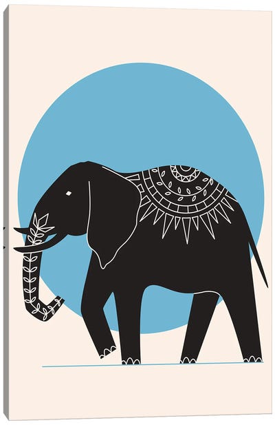 Elephant Moonlight Canvas Art Print - Jay Stanley