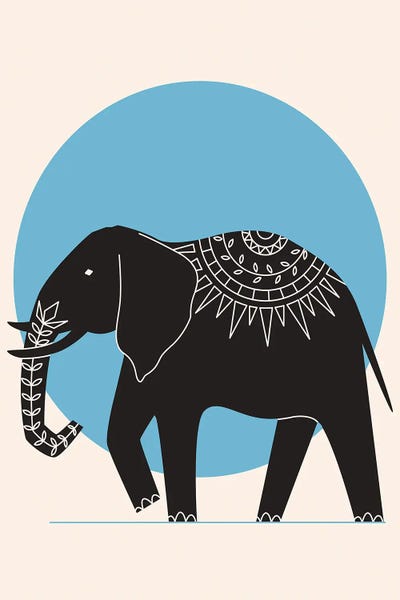 Scandinavian Office: Elephant Moonlight by jay stanley