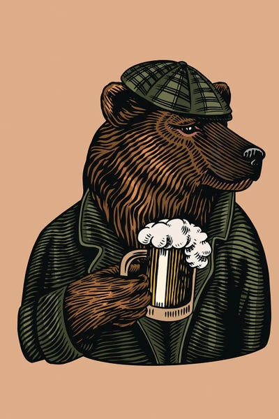 jay stanley: Frosty The Bear With A Frosty Beer by jay stanley