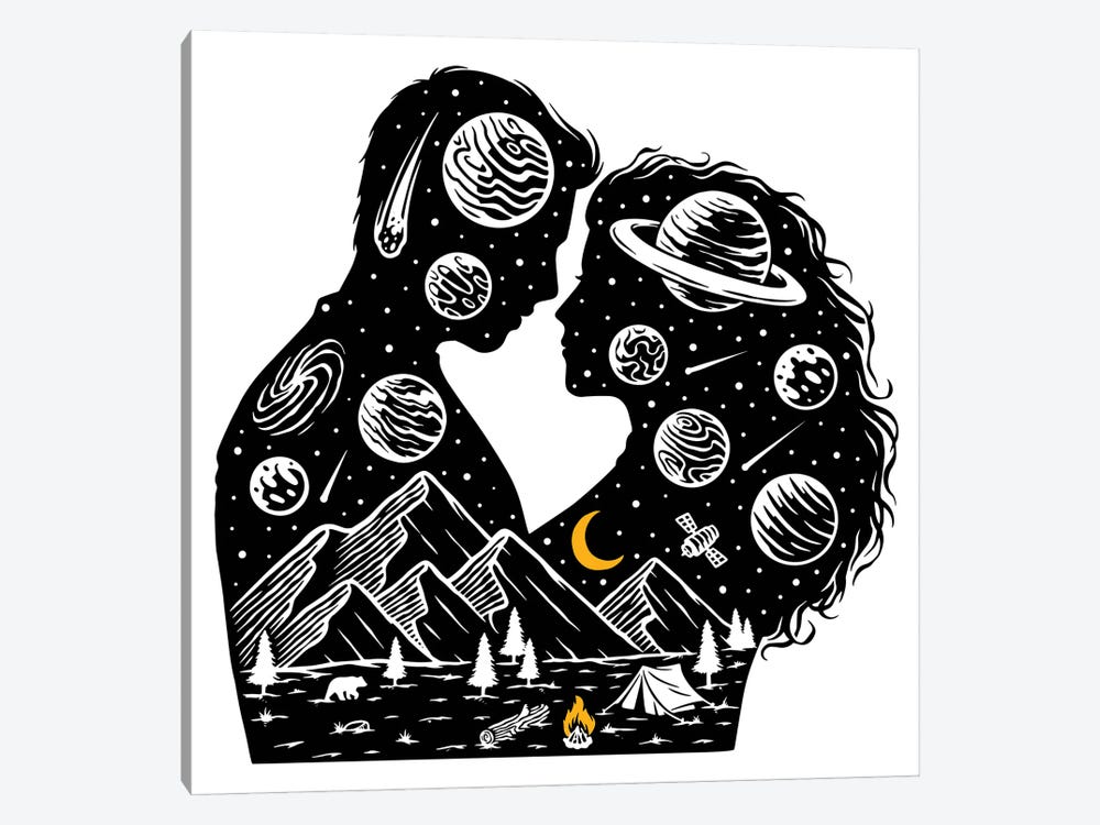 Galactic Love by Jay Stanley 1-piece Canvas Art Print
