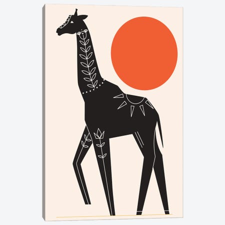 Giraffe In The Sun Canvas Print #STY221} by Jay Stanley Art Print