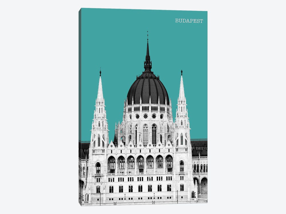 Halftone Budapest Green by Jay Stanley 1-piece Canvas Artwork