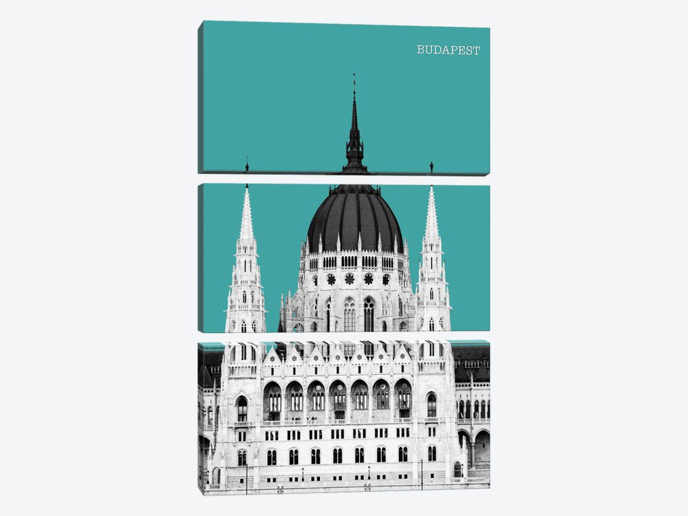 Halftone Budapest Green by Jay Stanley 3-piece Canvas Artwork
