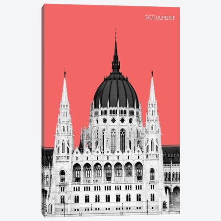 Halftone Budapest Red II Canvas Print #STY231} by Jay Stanley Canvas Art