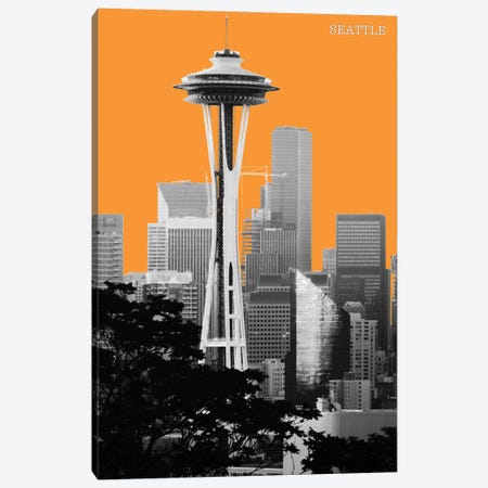 Halftone Seattle Yellow II Canvas Print #STY235} by Jay Stanley Canvas Print