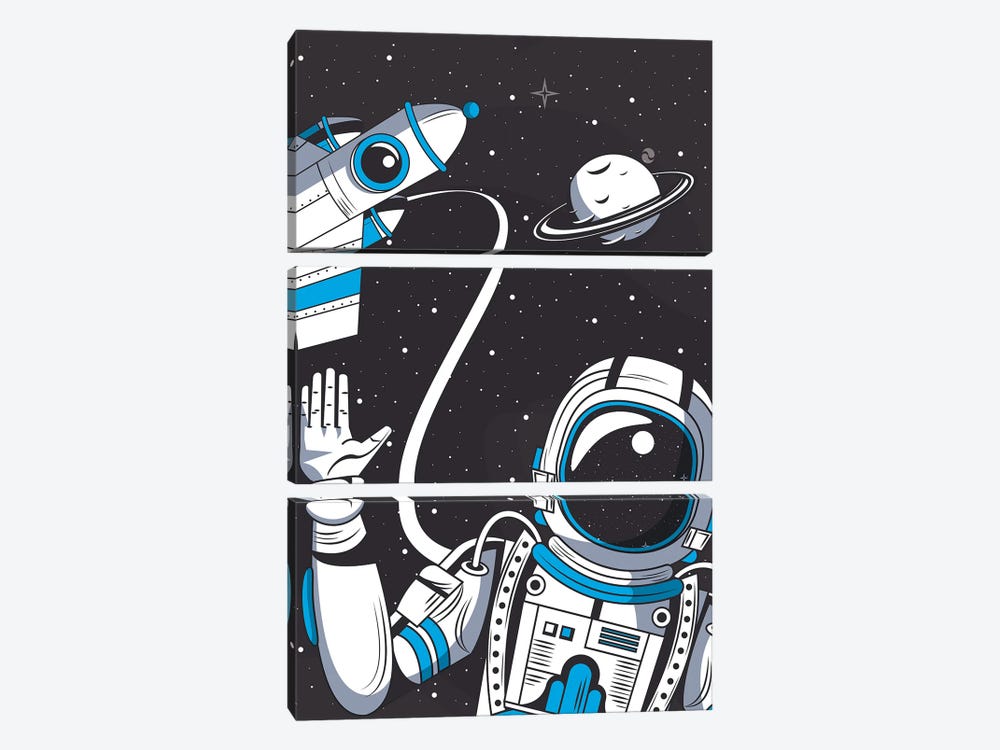 Hello From Space by Jay Stanley 3-piece Canvas Artwork