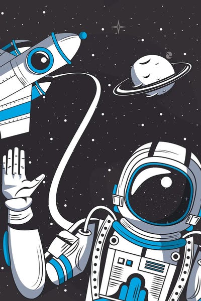 Black & White & Blue: Hello From Space by jay stanley