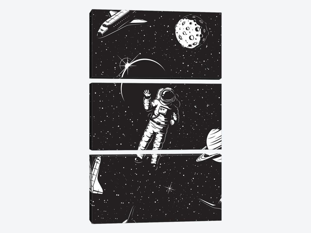 Hello Spaceman by Jay Stanley 3-piece Canvas Art Print