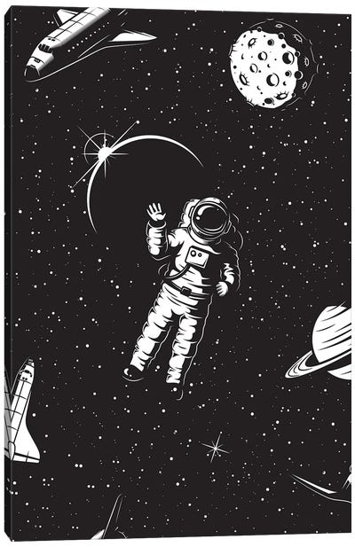 Hello Spaceman Canvas Art Print - Solar System Art