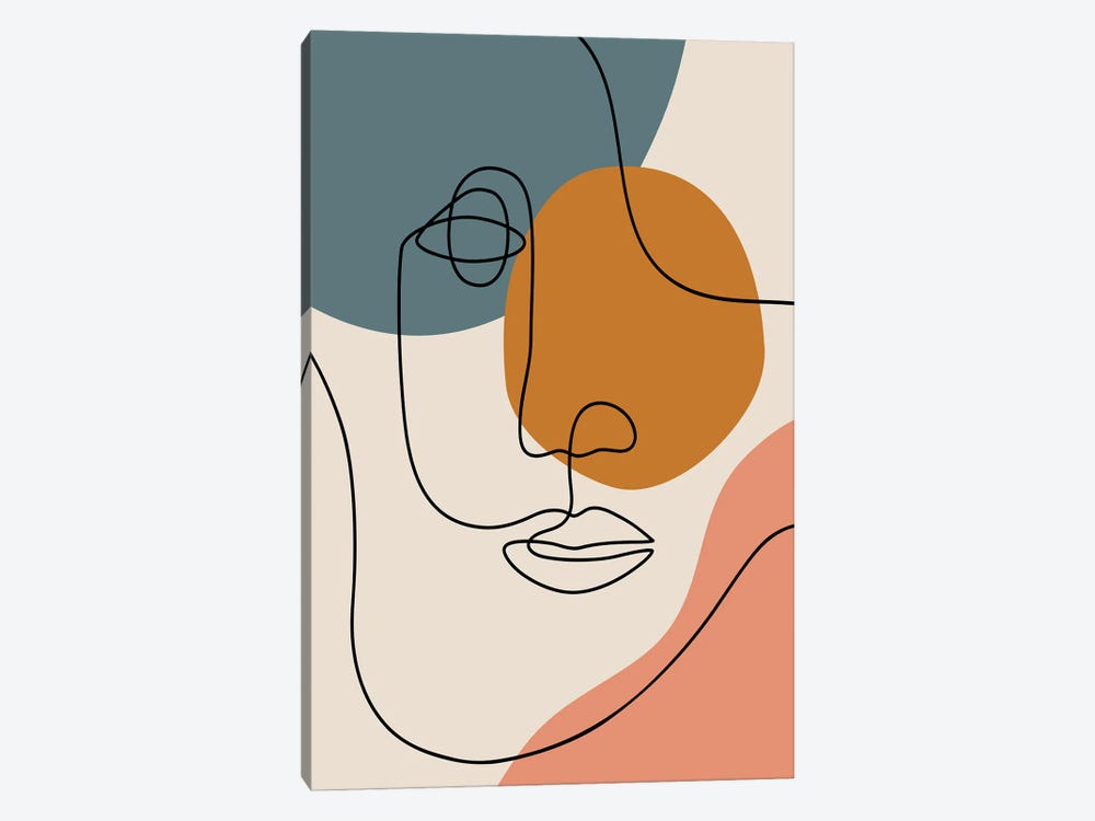 Abstract Face Line Drawing by Jay Stanley 1-piece Canvas Art