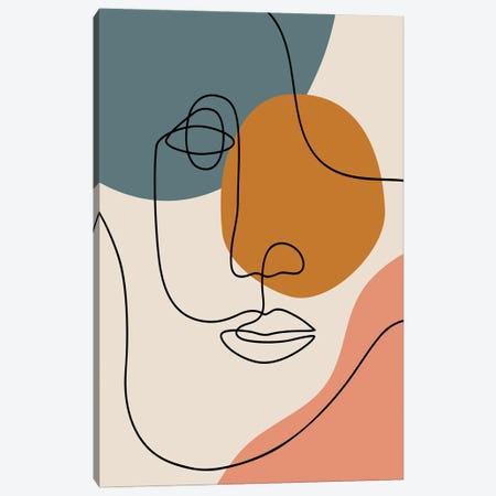 Abstract Face Line Drawing Canvas Print #STY23} by Jay Stanley Canvas Artwork