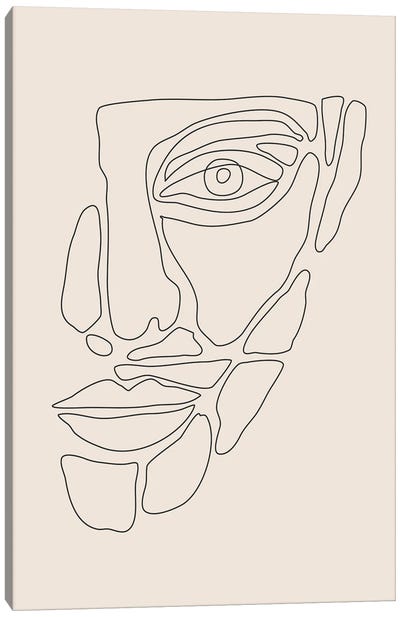 Abstract Face Lines I Canvas Art Print - Jay Stanley
